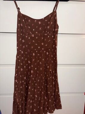 Aeropostale Brown Dress with Pink Floral Print